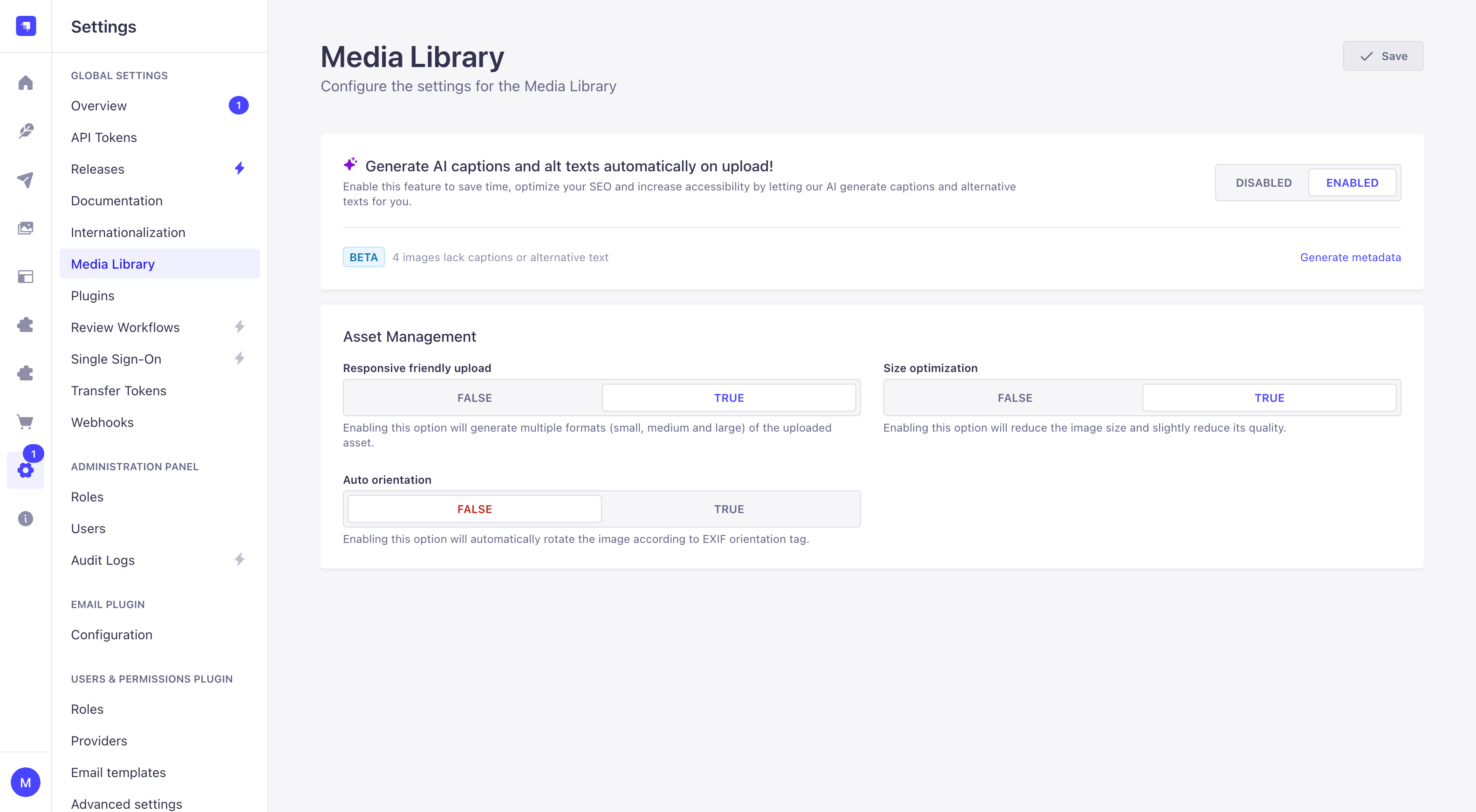 AI metadata retroactive generation